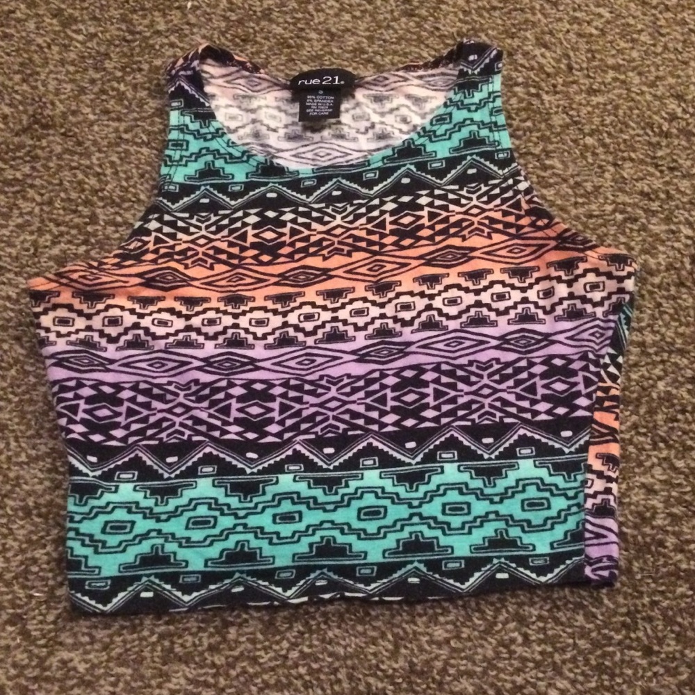 Aztec pattern crop top